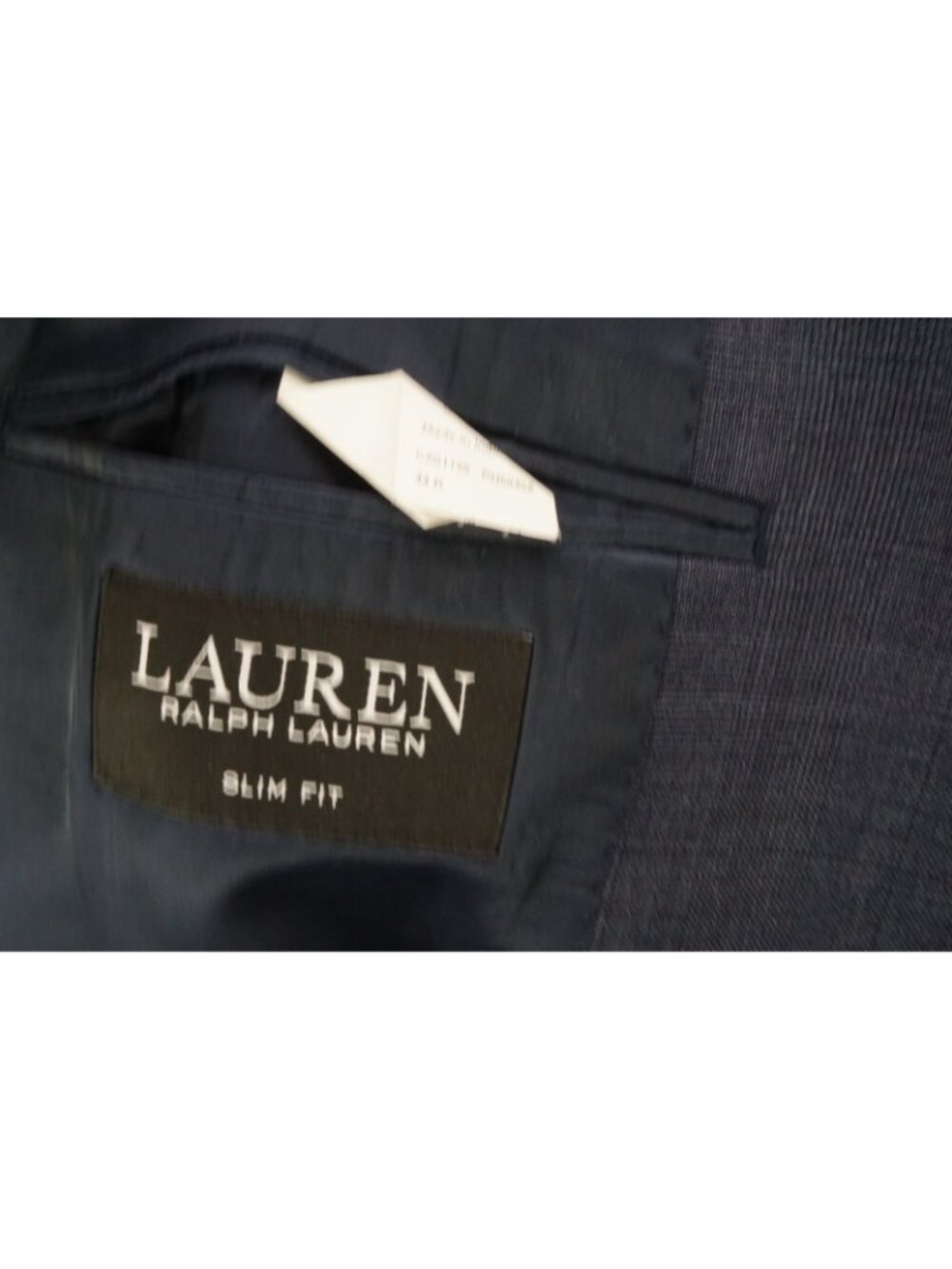 Lauren Ralph Lauren Slim Fit Blue Plaid Wool 3 Pc Suit Jacket Pants Vest Sz 44R - Picture 10 of 12